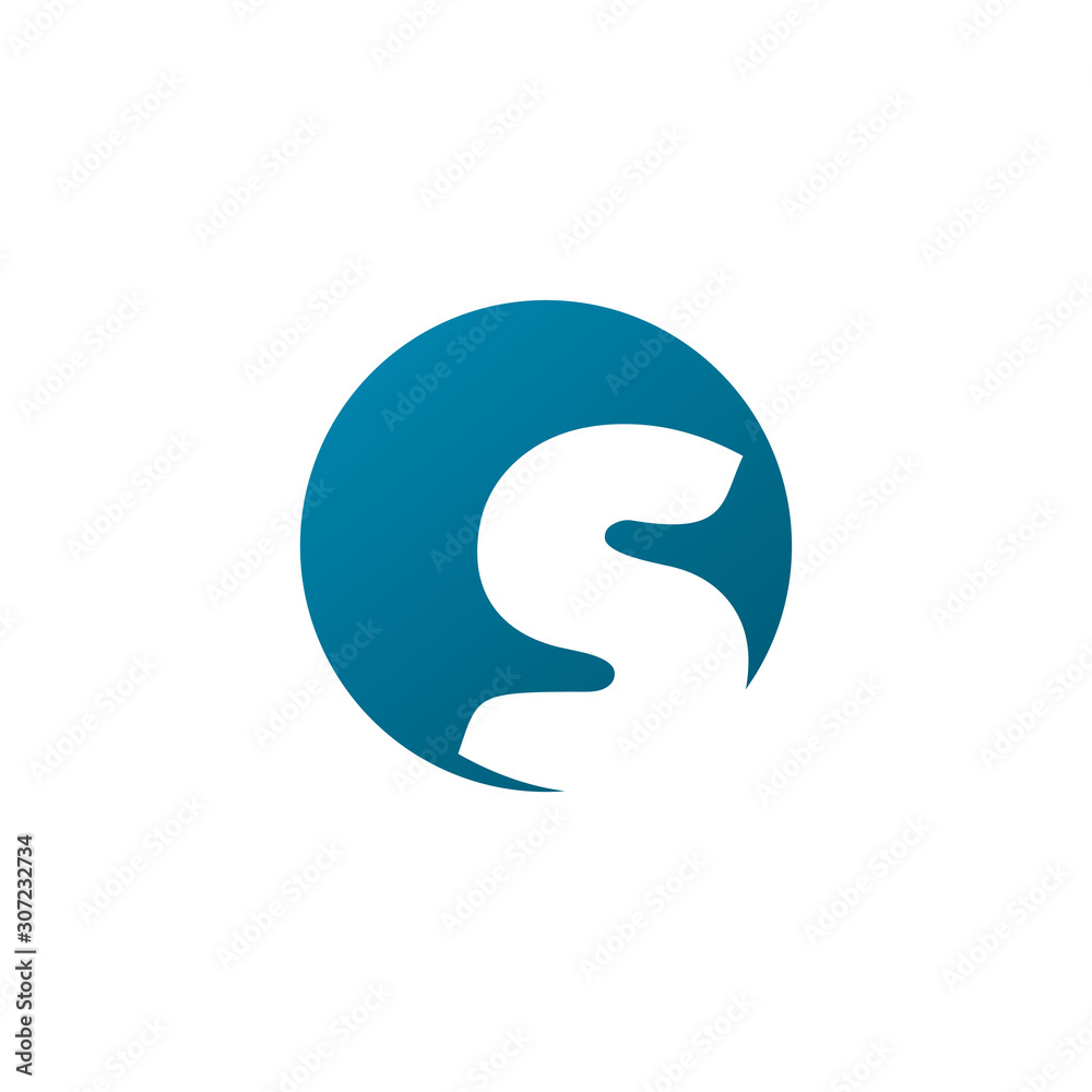 color circle s logo design