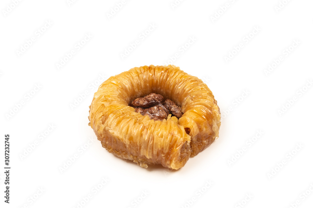 Tasty baklava isolated on white background. Tasty baklava isolated on white background.
