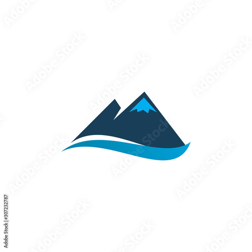 color mountain art logo design