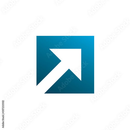 square arrow color logo design