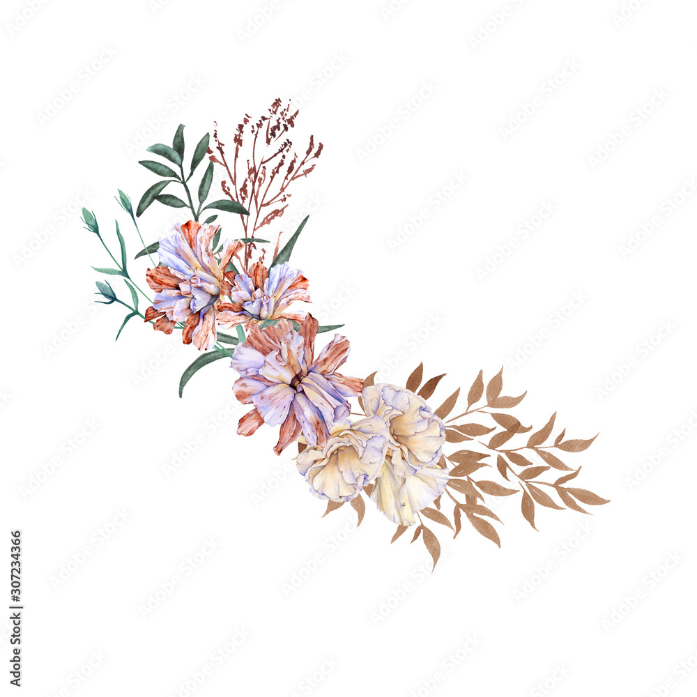 Fototapeta premium Eustoma. wilted flower. Isolated on a white background.
