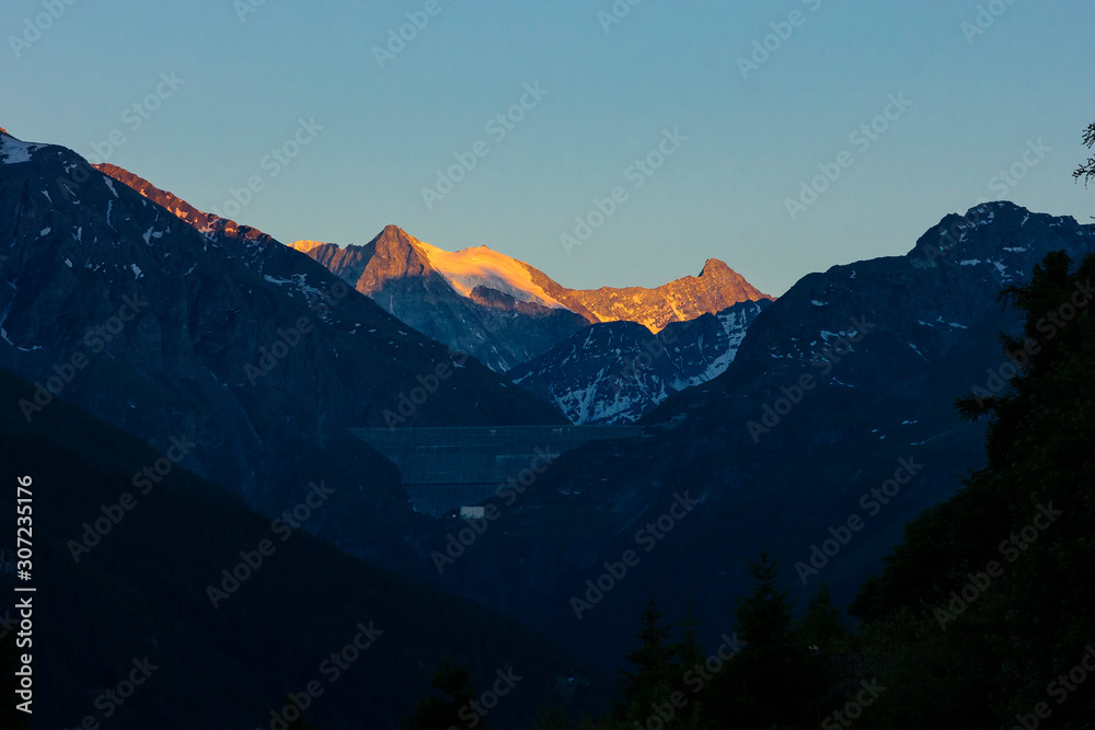 Perfect view over the valley from Valais Switzerland