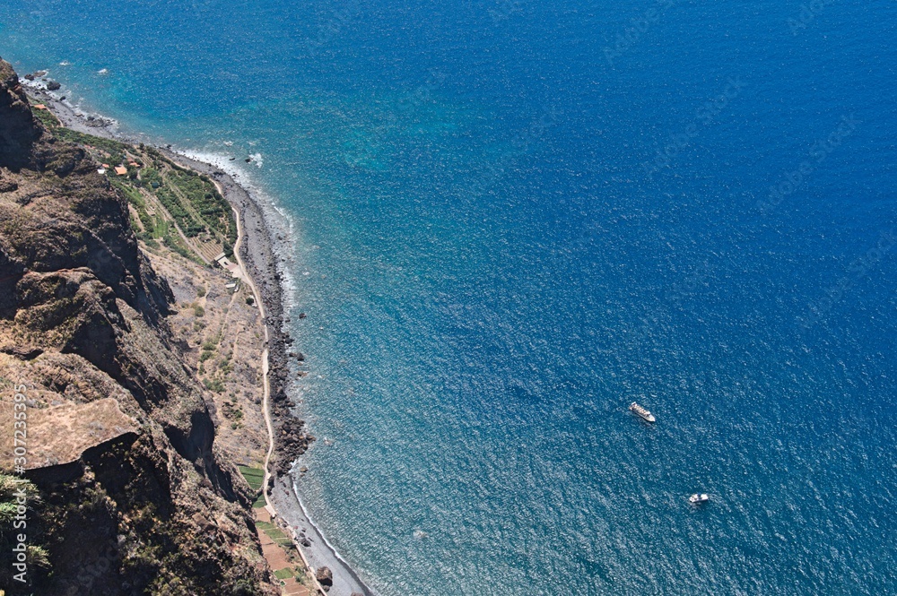 view from Cabo girao, on the coast of the island of Madeira