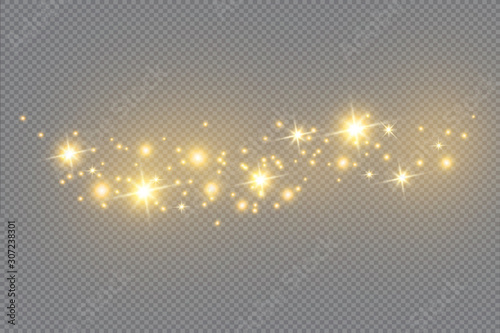 Golden stars, sparks 