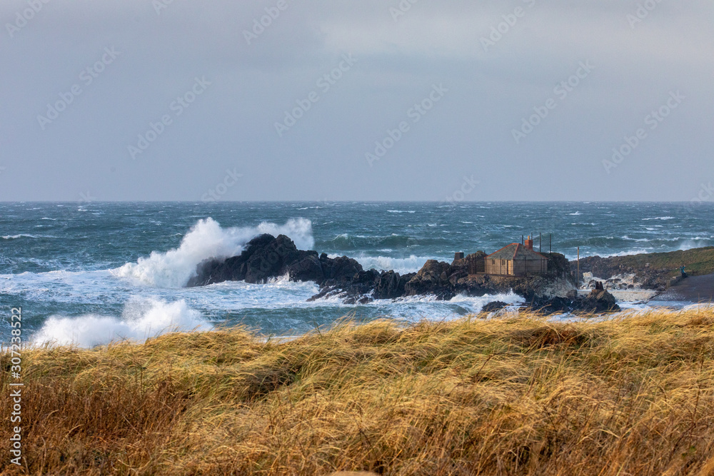 Bushfoot Beach, Bushmills, UK durning storm - Image