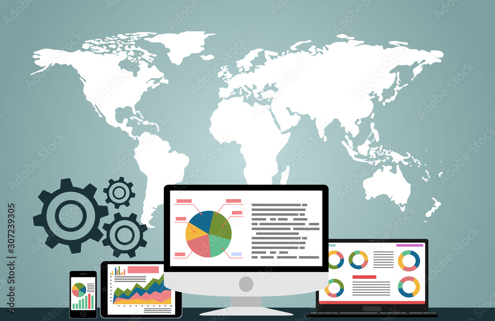 Flat illustration web analytics design , SEO optimization. Flat illustration web analytics design , SEO optimization.