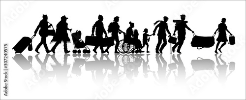 Immigrants silhouette