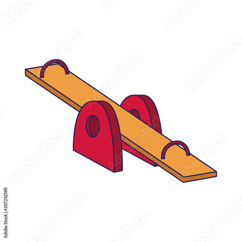 playground seesaw icon image, flat design