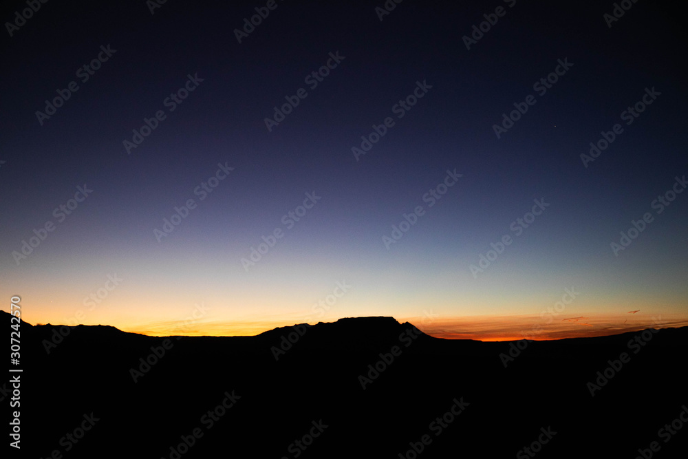 Last light in in Zion National Park at morning in Virgin, Utah