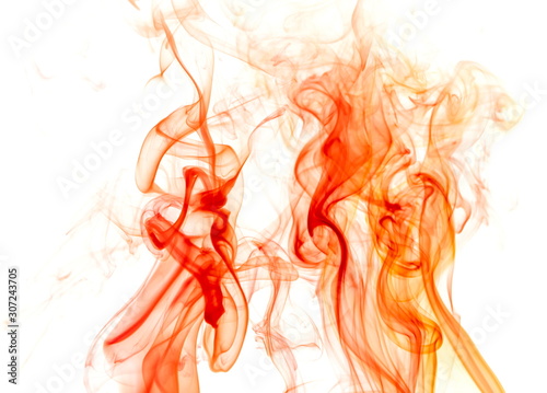 Red smoke on white background