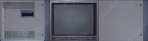 CRT monitor TV realistic texture exclusive for 3D modeling. Front, Top and side views for mapping