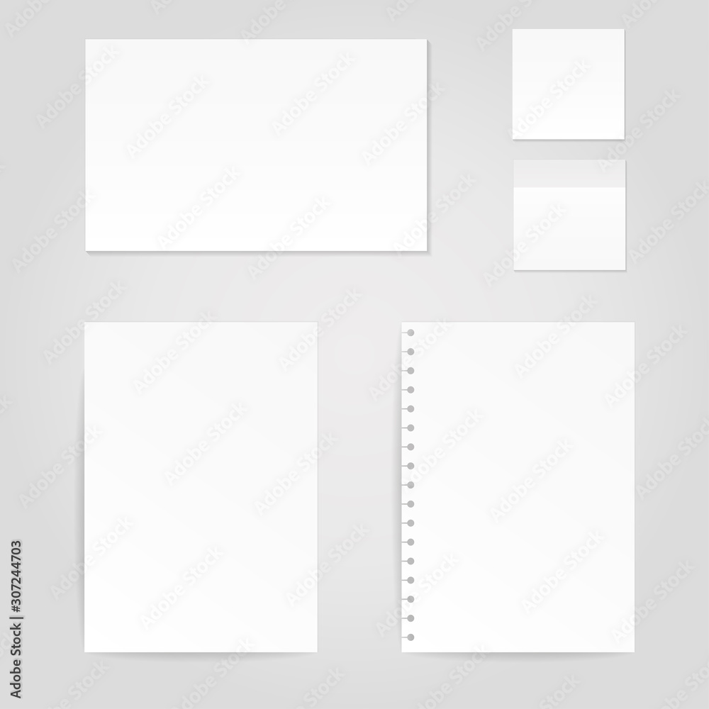 Paper sheets mock ups.