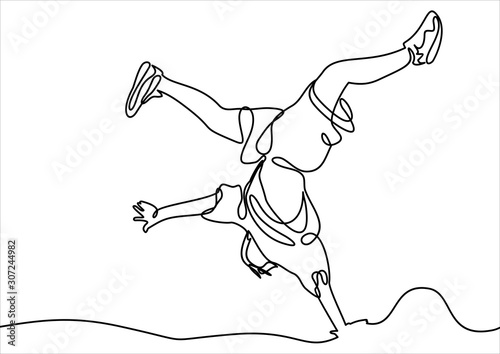 break dancer-continuous line drawing