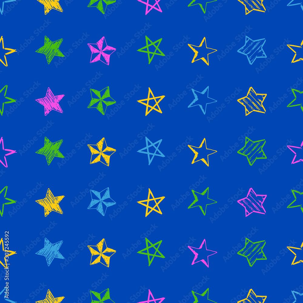 Seamless doodle hand drawn stars Seamless doodle hand drawn stars