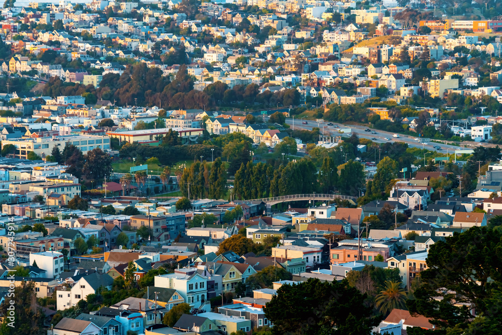 View of San Francisco, CA at twilight