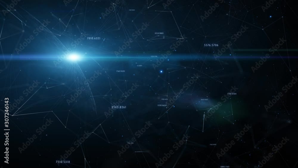 Digital artistic universe with lines and numbers animation. Digital artistic universe with lines and numbers animation.