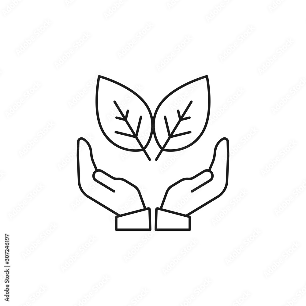 take care of nature - minimal line web icon. simple vector illustration. concept for infographic, website or app. take care of nature - minimal line web icon. simple vector illustration. concept for infographic, website or app.