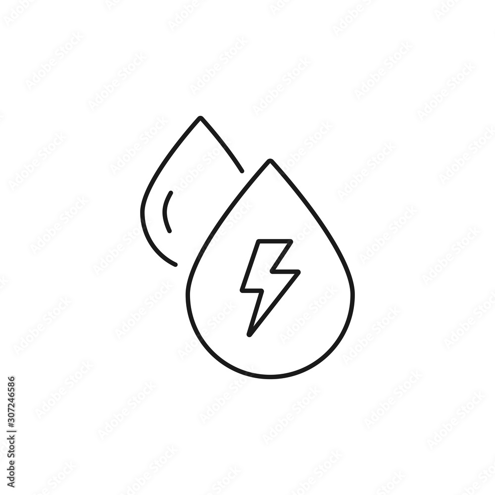 water energy - minimal line web icon. simple vector illustration. concept for infographic, website or app. water energy - minimal line web icon. simple vector illustration. concept for infographic, website or app.