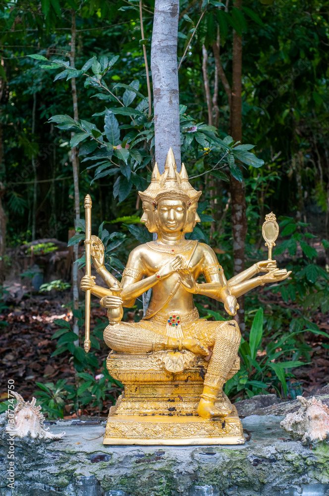 Golden shrine at Hantalay Temple Koh Lipe Thailand Golden shrine at Hantalay Temple Koh Lipe Thailand
