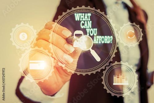 фотографія Writing note showing What Can You Afford Question