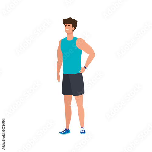 young man athlete avatar character vector illustration design © Gstudio