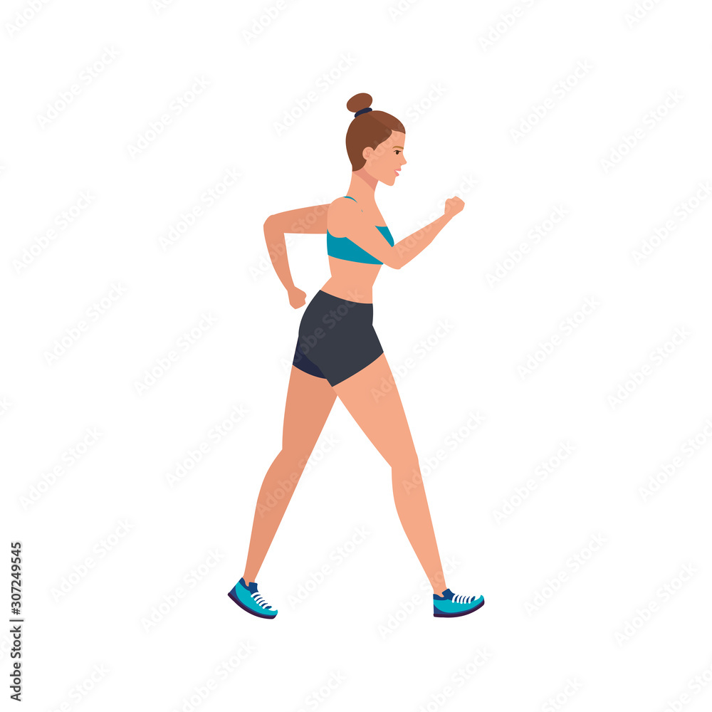 young woman athlete running avatar character vector illustration design young woman athlete running avatar character vector illustration design