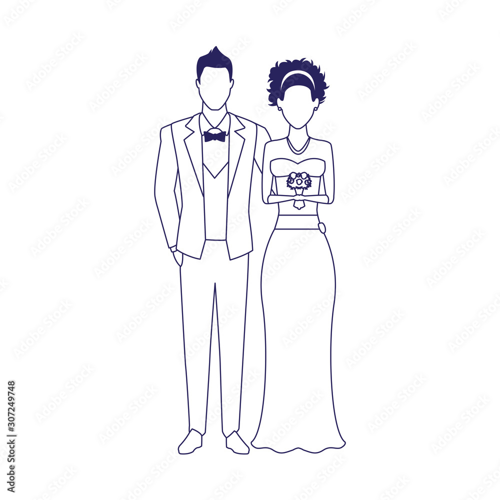 avatar bride and groom standing icon avatar bride and groom standing icon