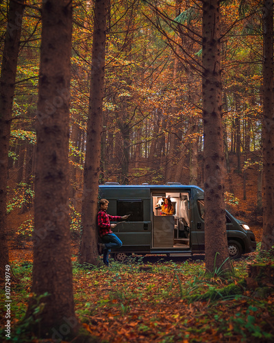 vanlife autumn forest
