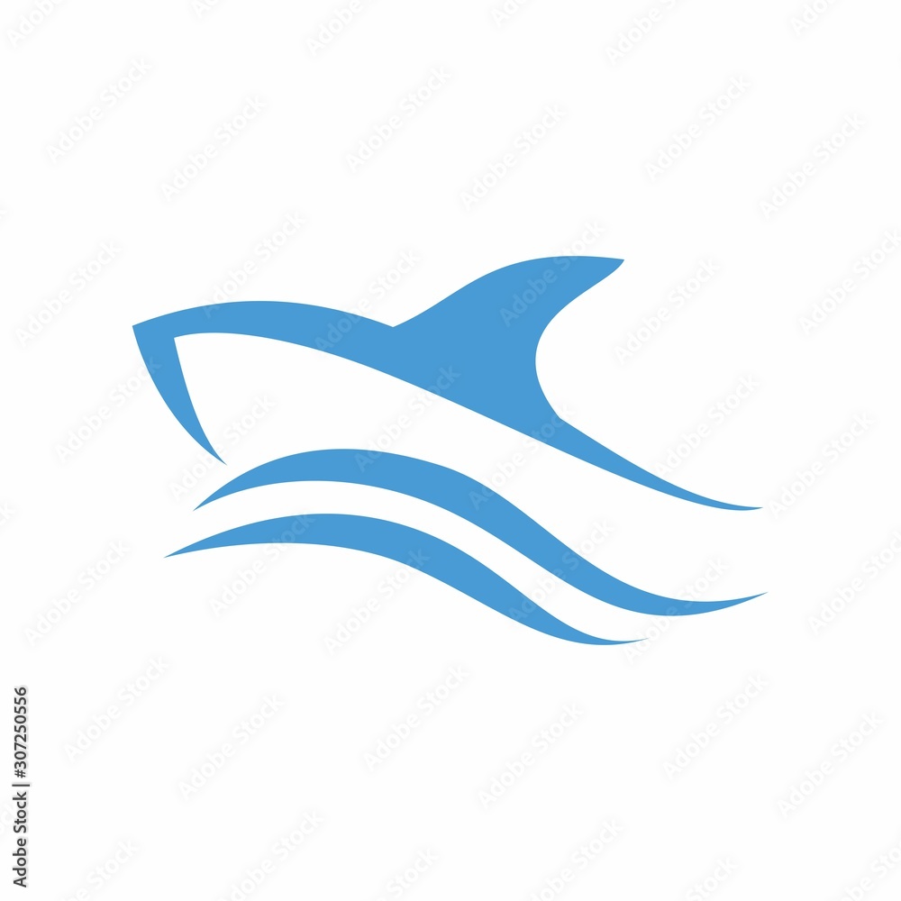 Shark fish logo design template vector illustration 