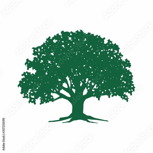 Leaf and tree logo design template vector illustration