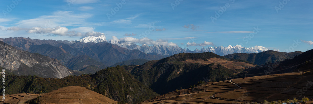 Valleys and Mountains near Shangri-La, Yunnan Province, China
