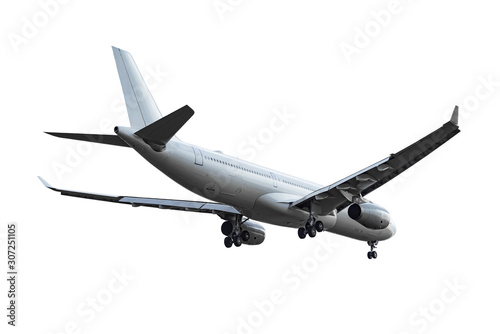 Passenger plane isolated on white background.