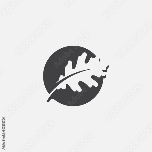 Green leaf ecology nature element vector icon, Leaf Icon, green oak leaf ecology nature element vector