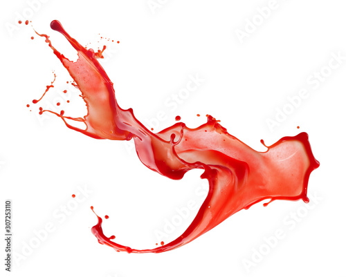 Wallpaper Mural red juice splash isolated on a white background