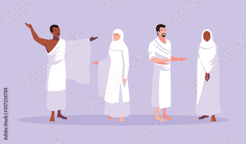 set of people in hajj pilgrimage