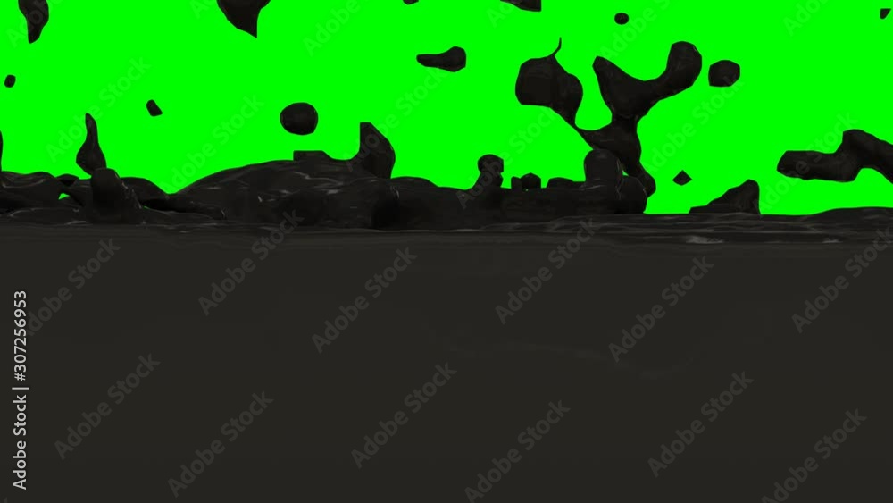 Animated close up of a lot of realistic crude oil or black paint ...