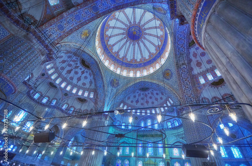 Interior of the Sultanahmet Mosque Blue Mosque in Istanbul