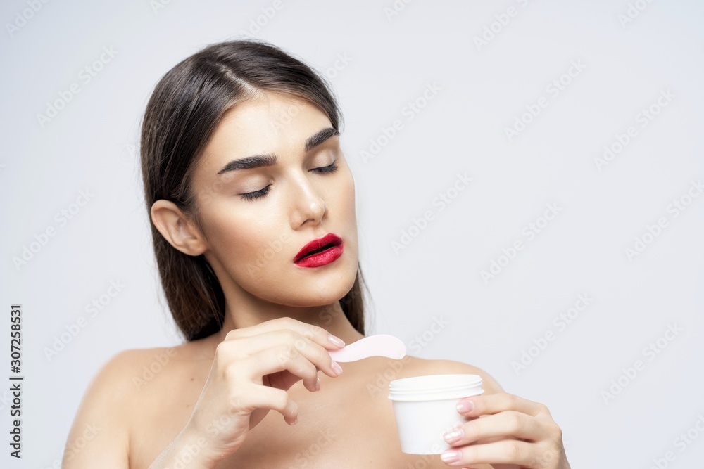 beautiful woman bare shoulders spa treatments clean skin beautiful woman bare shoulders spa treatments clean skin