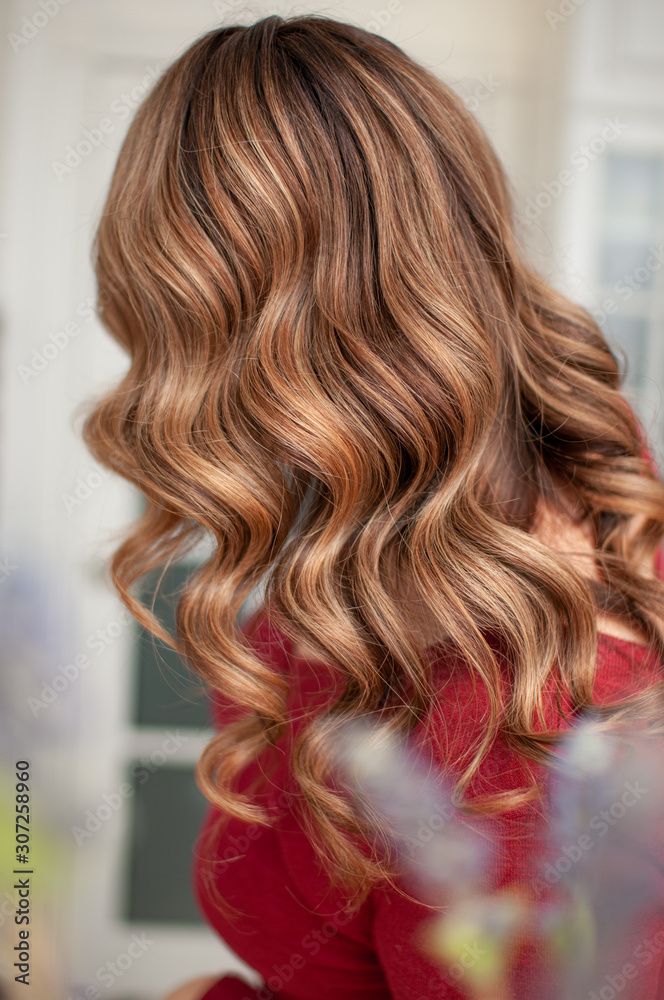 Naklejka premium Woman with elegant hairstyle in retro style rear view