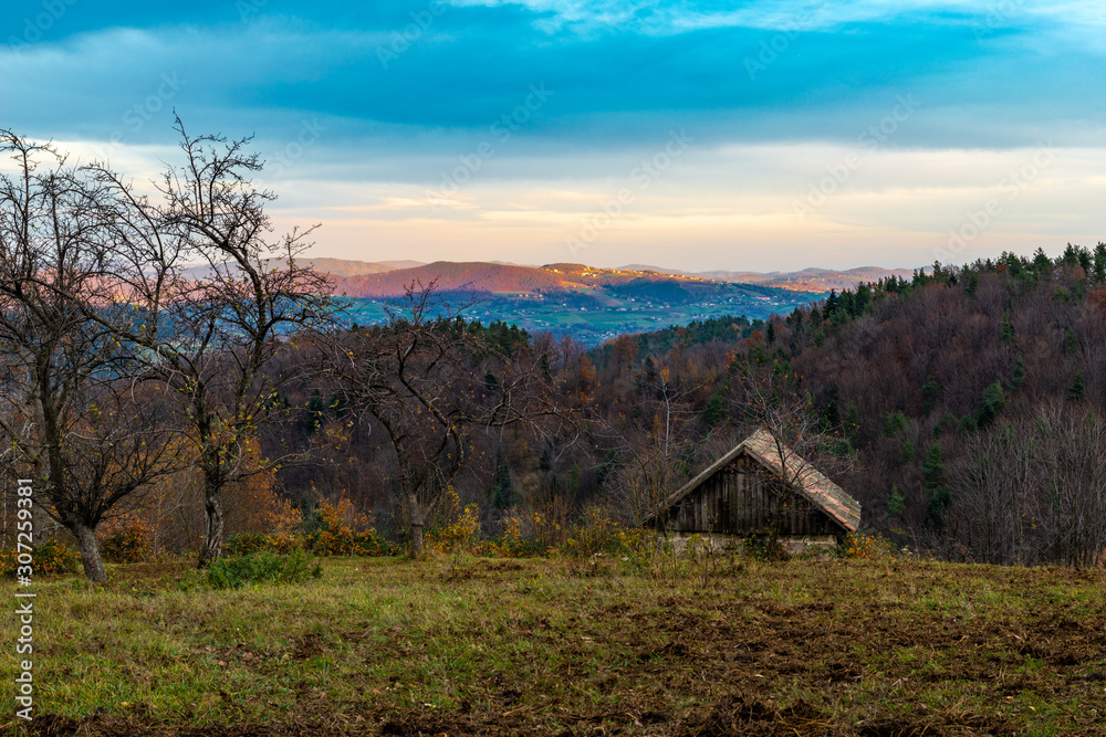 sunset in the mountains 