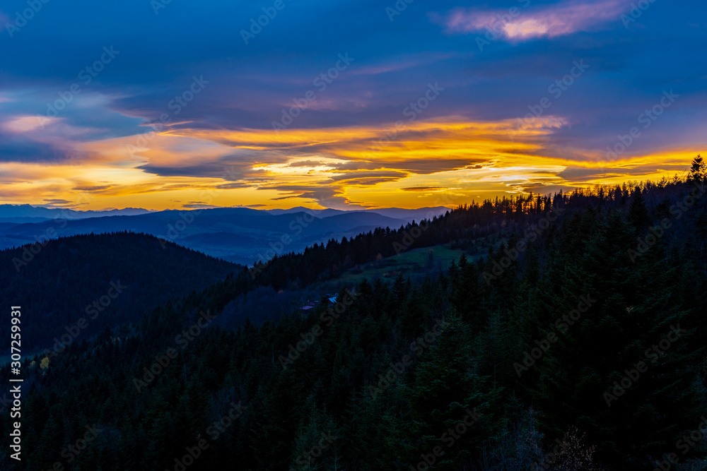 Golden Polish Autumn with over looking at Tatra Mountains Poland, October 2019 Golden Polish Autumn with over looking at Tatra Mountains Poland, October 2019