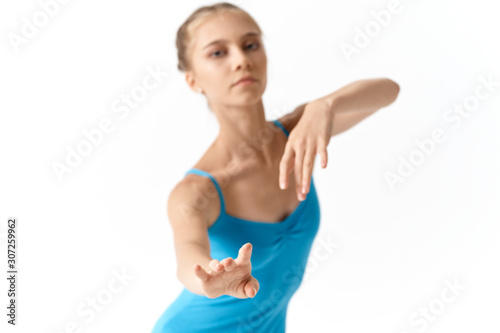 young woman doing yoga exercise