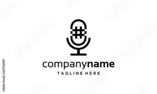 hashtag podcast logo design template