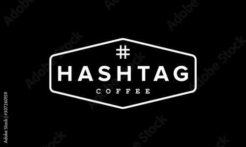 hashtag coffee logo design template