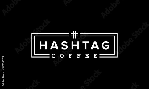 illustration logo from hashtag coffee logo design concept