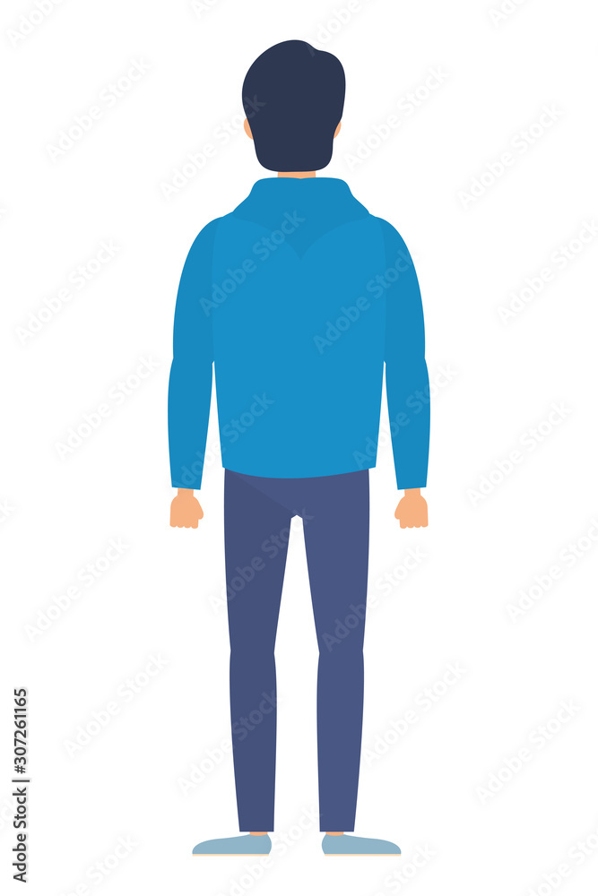 young man back avatar character icon young man back avatar character icon