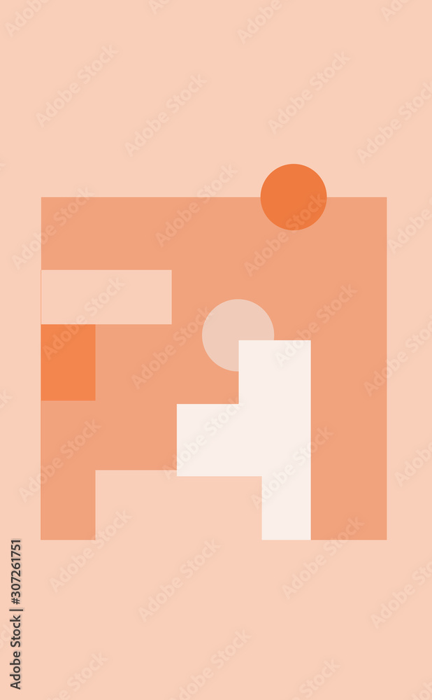 Orange Minimal Poster Composition Print 58 Orange Minimal Poster Composition Print 58