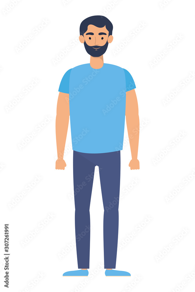 young man with beard avatar character young man with beard avatar character