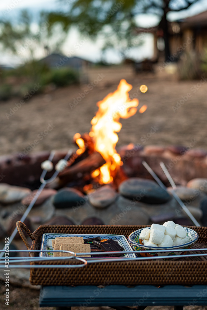 Obraz premium Campfire with Smores
