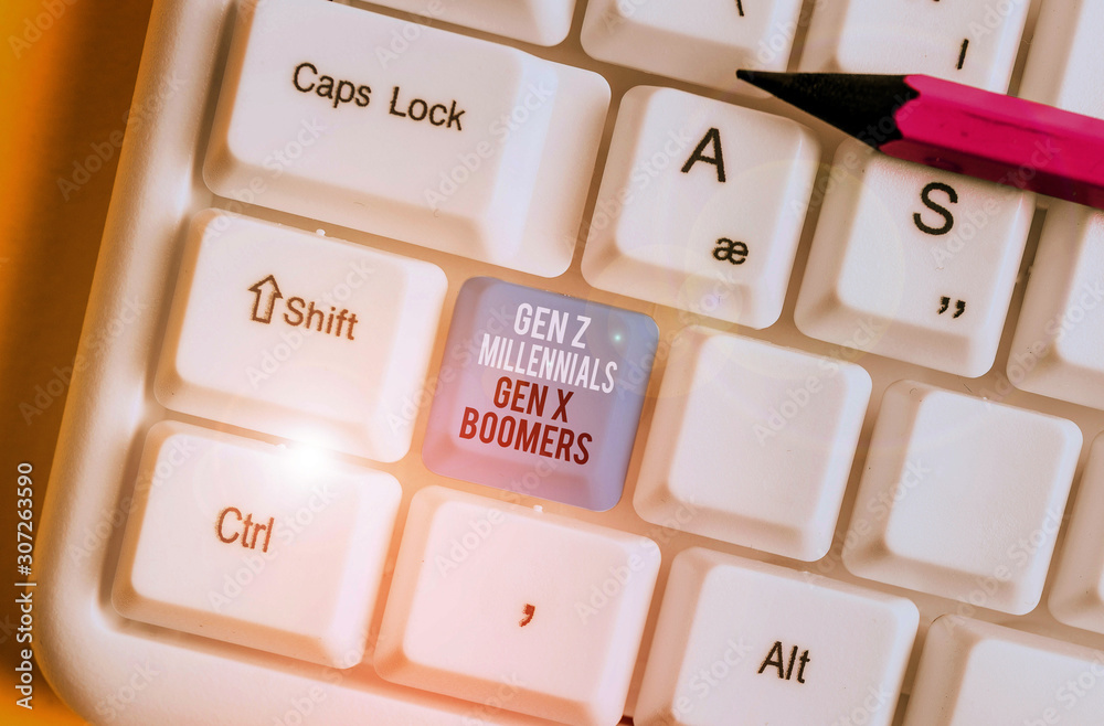 Conceptual hand writing showing Gen Z Millennials Gen X Boomers ...